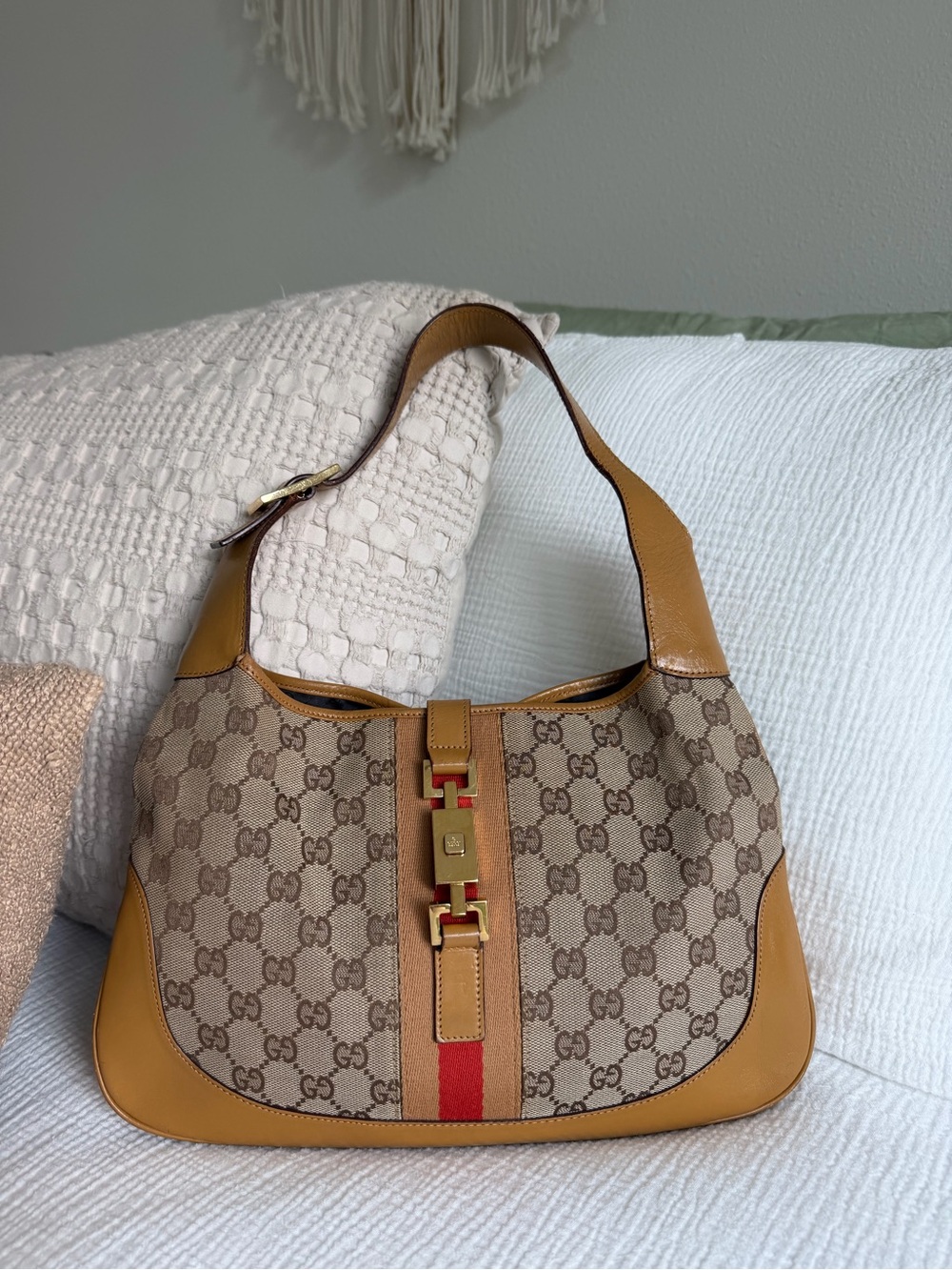 Vintage Gucci Jackie GG Monogram Shoulder Bag | Authentic w/ COA - Picture 3 of 12